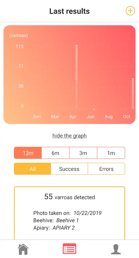 Apizoom results app screen