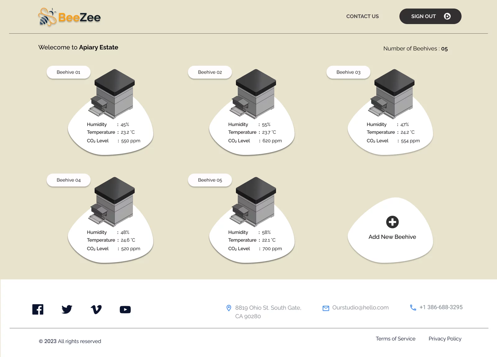 BeeZee dashboard