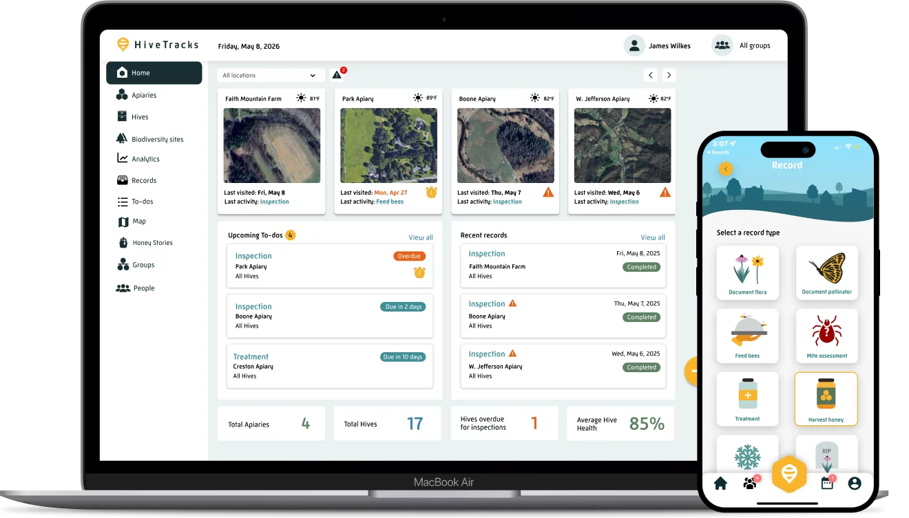 HiveTracks product UI screenshot