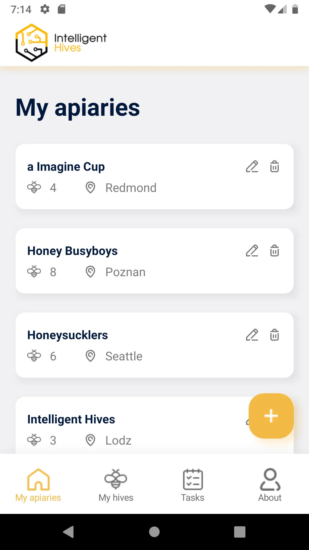 Intelligent Hives mobile app
