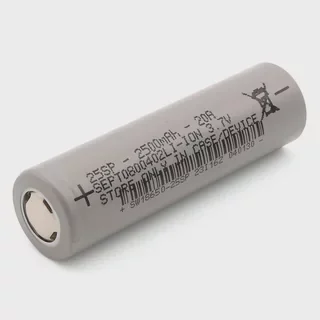 18650 Li-ion cell, 2500 mAh; generic cell, not the specific sourced SKU