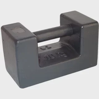 Cast iron M1-class calibration weight with adjusting cavity