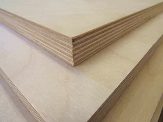 Baltic birch plywood sheet from a wood shop; the deck is custom CNC-cut birch plywood