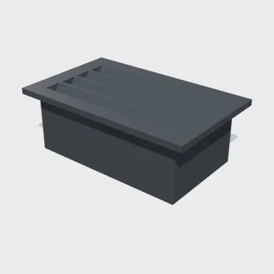 3D model of the ASA ambient sensor louvre with four angled slats