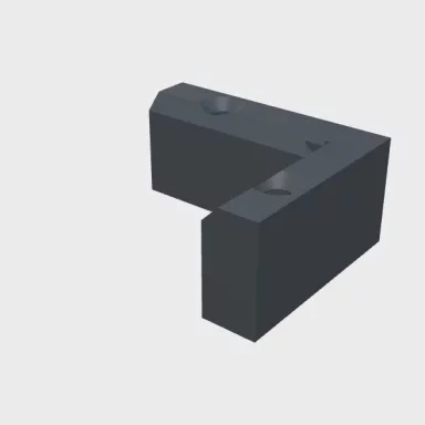 3D model of the L-shaped ASA hive locator with two countersunk screw holes