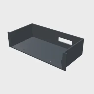 3D model of the ASA pod bay sleeve with side flanges and the dock connector window
