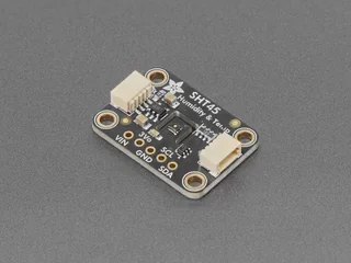 Sensirion SHT45 on an Adafruit breakout with PTFE cover; the probe itself is a custom stainless tube assembly